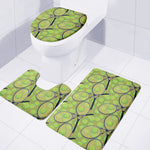 Tennis Ball And Racket Pattern Print 3 Piece Bath Mat Set