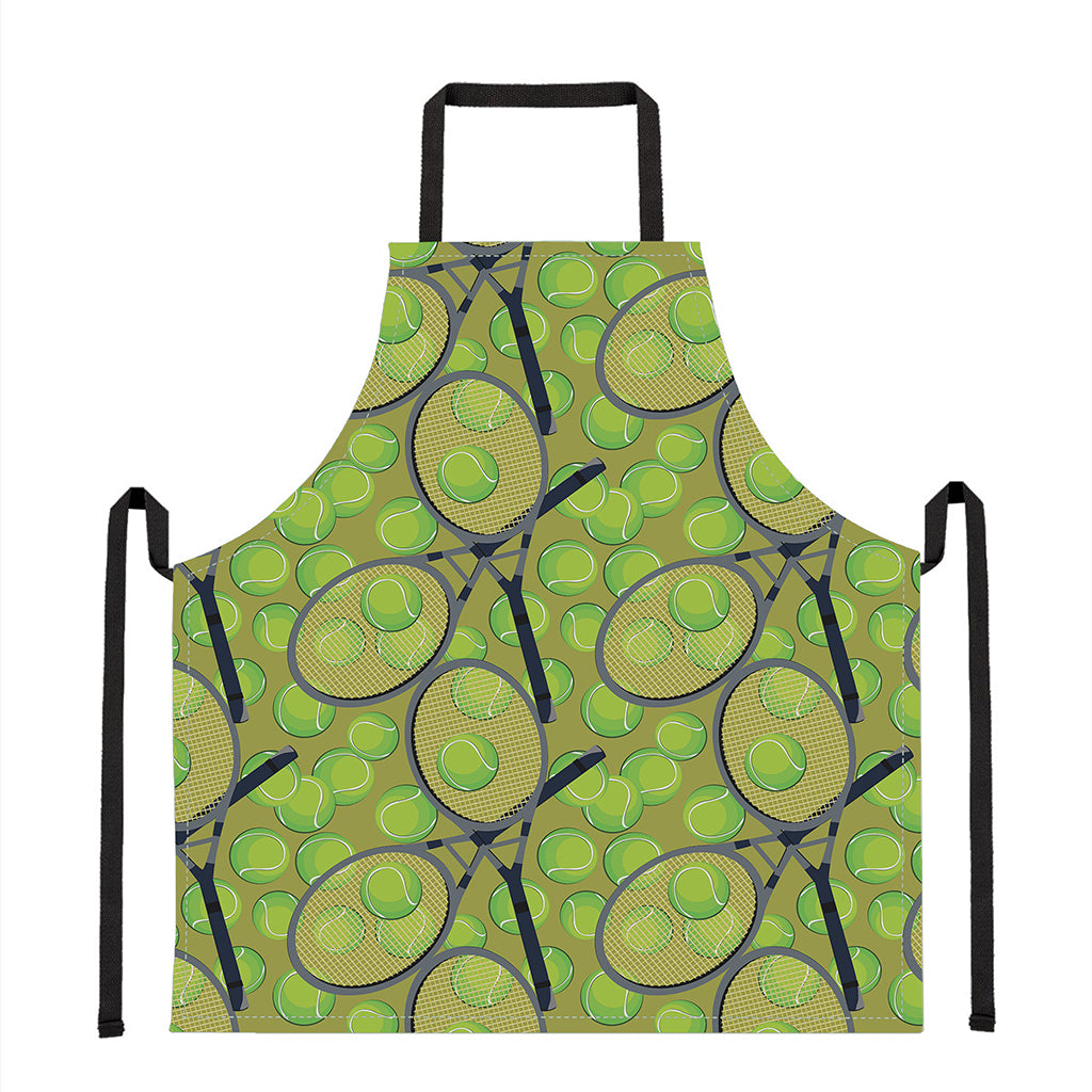 Tennis Ball And Racket Pattern Print Apron