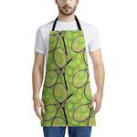 Tennis Ball And Racket Pattern Print Apron