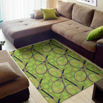 Tennis Ball And Racket Pattern Print Area Rug
