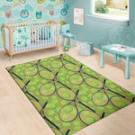 Tennis Ball And Racket Pattern Print Area Rug