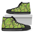 Tennis Ball And Racket Pattern Print Black High Top Sneakers