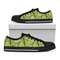 Tennis Ball And Racket Pattern Print Black Low Top Sneakers