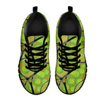 Tennis Ball And Racket Pattern Print Black Sneakers
