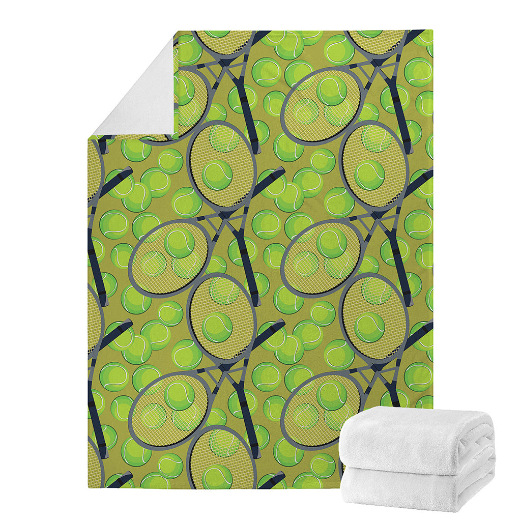 Tennis Ball And Racket Pattern Print Blanket