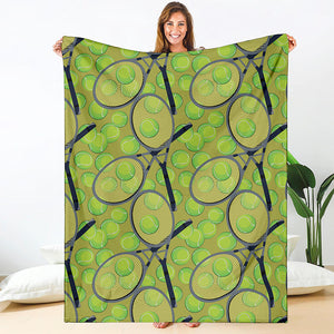 Tennis Ball And Racket Pattern Print Blanket