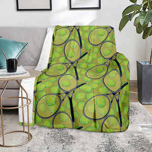 Tennis Ball And Racket Pattern Print Blanket