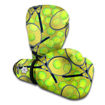 Tennis Ball And Racket Pattern Print Boxing Gloves