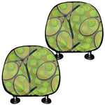 Tennis Ball And Racket Pattern Print Car Headrest Covers