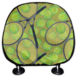 Tennis Ball And Racket Pattern Print Car Headrest Covers