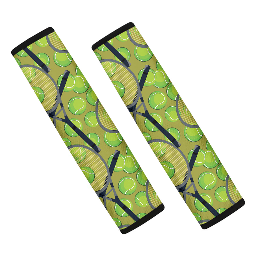 Tennis Ball And Racket Pattern Print Car Seat Belt Covers