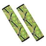Tennis Ball And Racket Pattern Print Car Seat Belt Covers