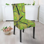 Tennis Ball And Racket Pattern Print Dining Chair Slipcover