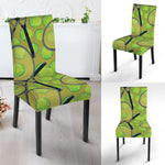 Tennis Ball And Racket Pattern Print Dining Chair Slipcover