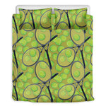 Tennis Ball And Racket Pattern Print Duvet Cover Bedding Set