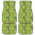 Tennis Ball And Racket Pattern Print Front and Back Car Floor Mats