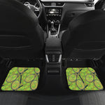 Tennis Ball And Racket Pattern Print Front and Back Car Floor Mats
