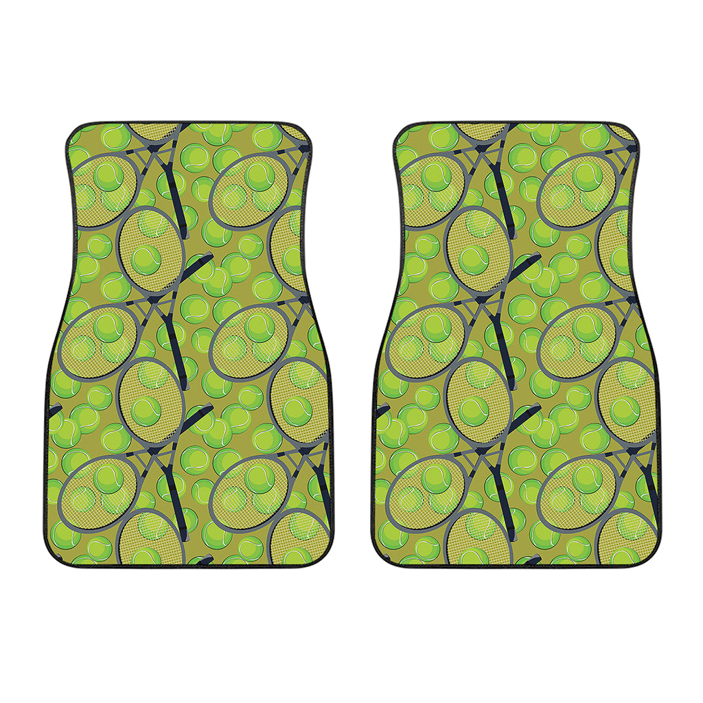 Tennis Ball And Racket Pattern Print Front Car Floor Mats