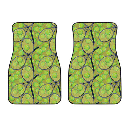 Tennis Ball And Racket Pattern Print Front Car Floor Mats