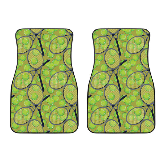 Tennis Ball And Racket Pattern Print Front Car Floor Mats