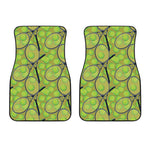 Tennis Ball And Racket Pattern Print Front Car Floor Mats