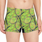 Tennis Ball And Racket Pattern Print Men's Boxer Briefs