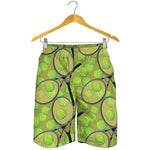 Tennis Ball And Racket Pattern Print Men's Shorts