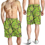 Tennis Ball And Racket Pattern Print Men's Shorts