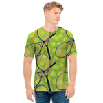 Tennis Ball And Racket Pattern Print Men's T-Shirt