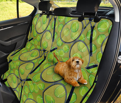 Tennis Ball And Racket Pattern Print Pet Car Back Seat Cover