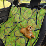 Tennis Ball And Racket Pattern Print Pet Car Back Seat Cover