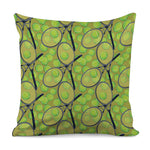 Tennis Ball And Racket Pattern Print Pillow Cover