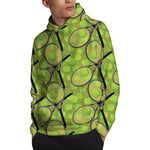 Tennis Ball And Racket Pattern Print Pullover Hoodie
