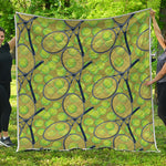 Tennis Ball And Racket Pattern Print Quilt