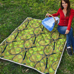 Tennis Ball And Racket Pattern Print Quilt