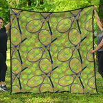 Tennis Ball And Racket Pattern Print Quilt