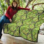 Tennis Ball And Racket Pattern Print Quilt