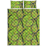 Tennis Ball And Racket Pattern Print Quilt Bed Set