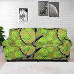 Tennis Ball And Racket Pattern Print Sofa Cover