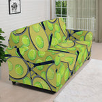 Tennis Ball And Racket Pattern Print Sofa Cover
