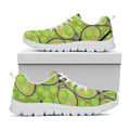 Tennis Ball And Racket Pattern Print White Running Shoes