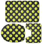 Tennis Balls Pattern Print 3 Piece Bath Mat Set
