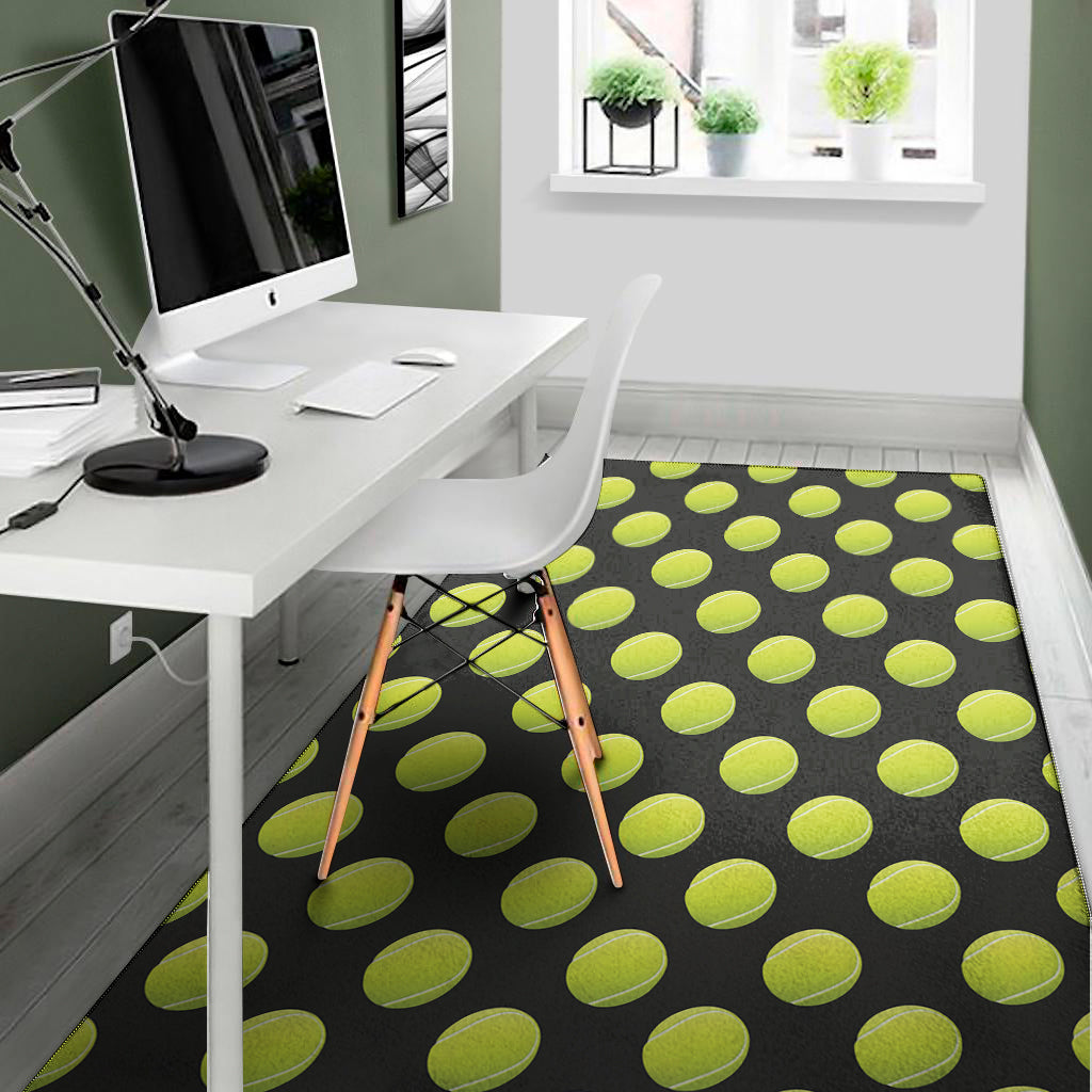 Tennis Balls Pattern Print Area Rug