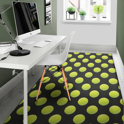 Tennis Balls Pattern Print Area Rug