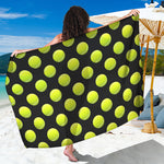 Tennis Balls Pattern Print Beach Sarong Wrap