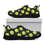 Tennis Balls Pattern Print Black Sneakers