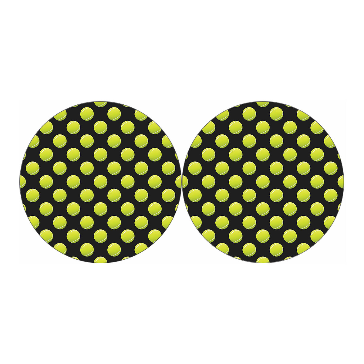 Tennis Balls Pattern Print Car Coasters