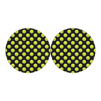 Tennis Balls Pattern Print Car Coasters