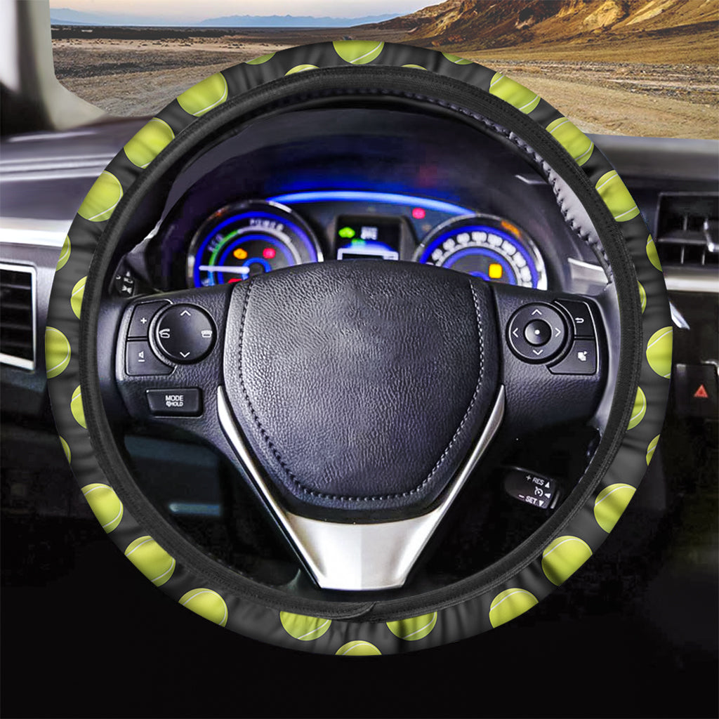 Tennis Balls Pattern Print Car Steering Wheel Cover