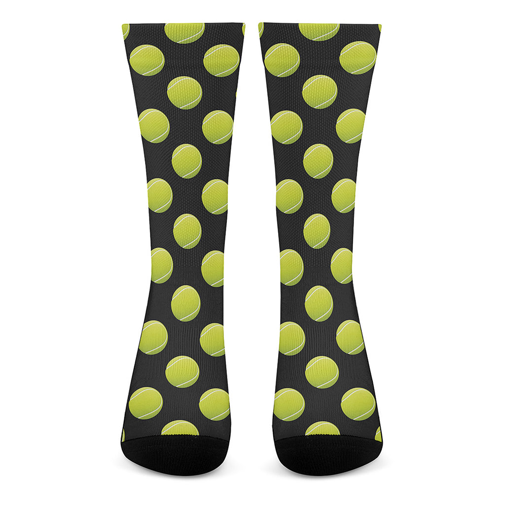 Tennis Balls Pattern Print Crew Socks